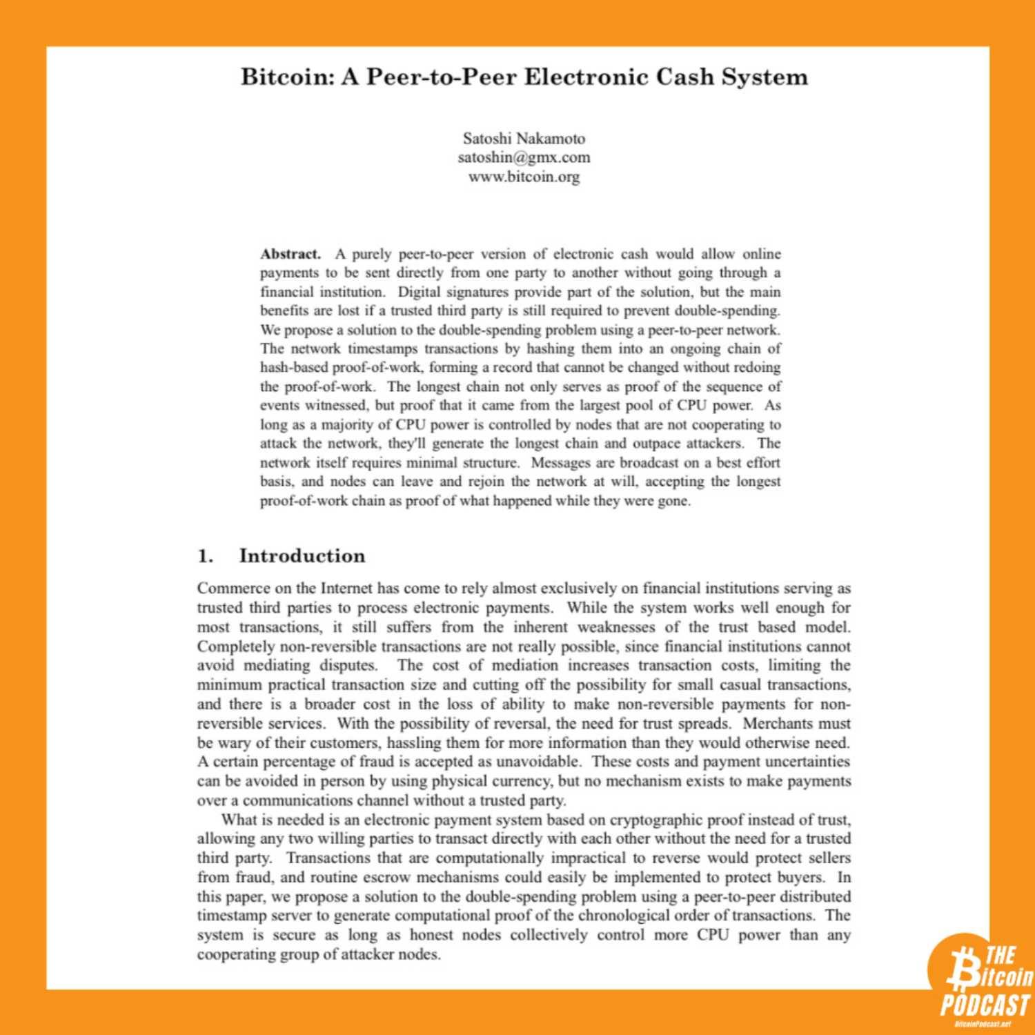 The Bitcoin White Paper [Bitcoin Out Loud]